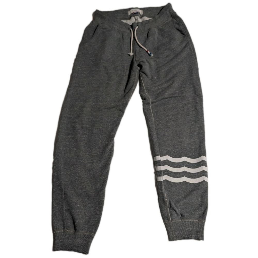 Sol Angeles Jogger Sweatpants Men's Medium‎ Gray Striped Leg Drawstring